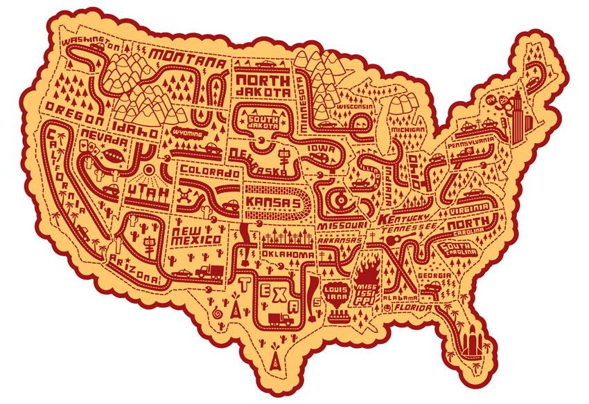 Illustration of United States by Serge Seidlitz